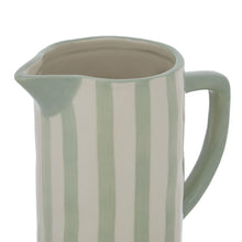 Load image into Gallery viewer, Emporium Hollis Ceramic Jug White & Green Stripe 16x9x20cm
