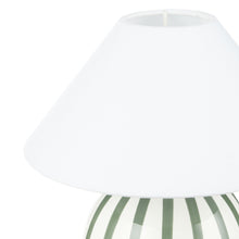 Load image into Gallery viewer, Emporium Arya Stripe Ceramic Table Lamp Green 25x25x28cm