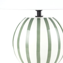 Load image into Gallery viewer, Emporium Arya Stripe Ceramic Table Lamp Green 25x25x28cm
