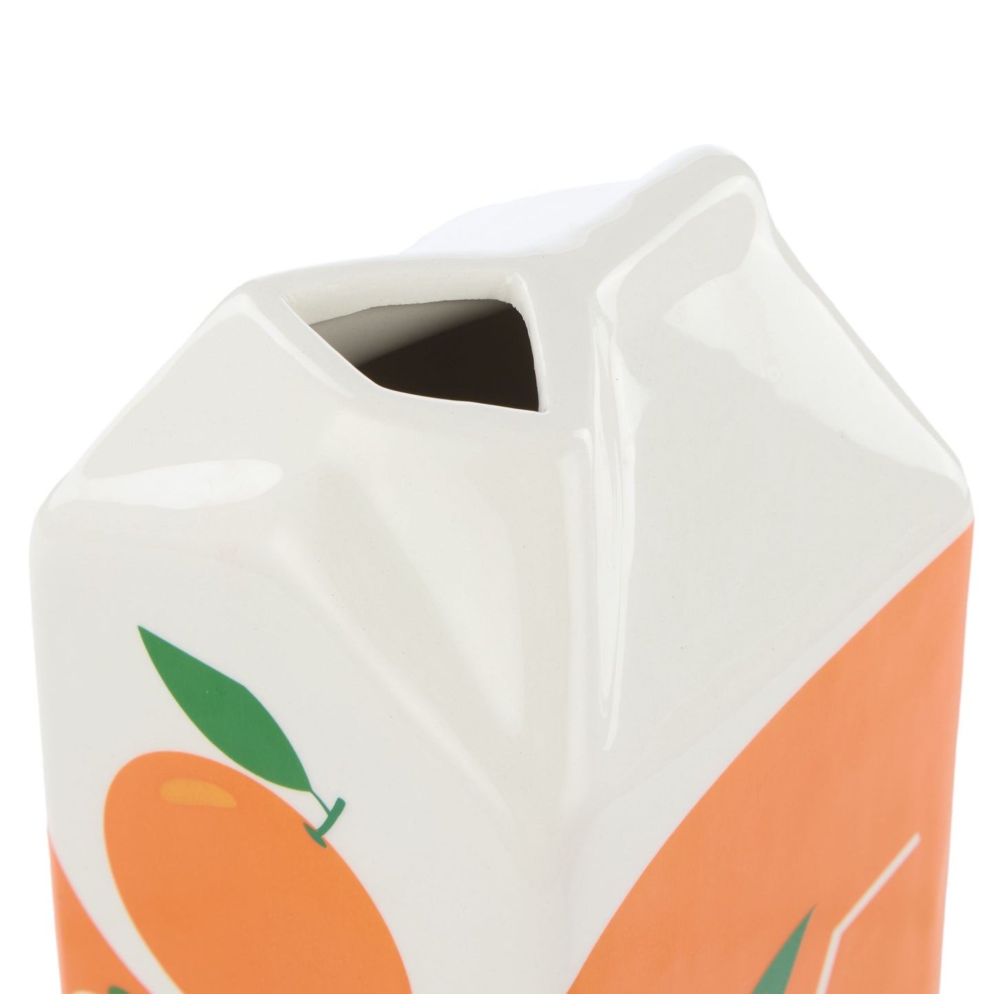 Emporium Lewis Ceramic Carton Vessel Orange 14cm