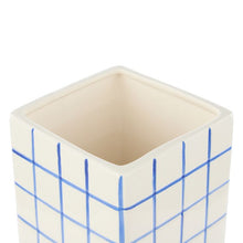 Load image into Gallery viewer, Emporium Lulu Collection Grid Vase Square Blue