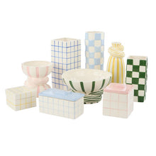 Load image into Gallery viewer, Emporium Lulu Collection Grid Vase Square Blue
