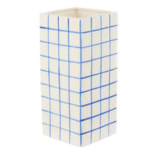 Load image into Gallery viewer, Emporium Lulu Collection Grid Vase Square Blue