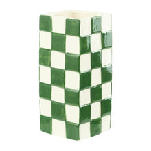 Load image into Gallery viewer, Emporium Lulu Collection Check Vase Square Green