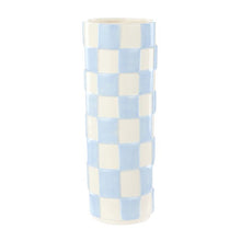 Load image into Gallery viewer, Emporium Lulu Collection Check Vase Round Blue