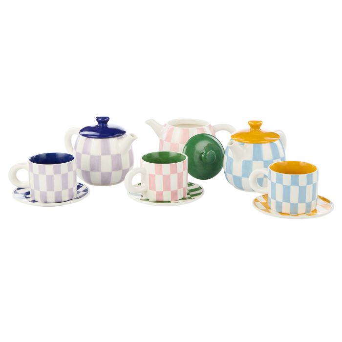 Emporium Check Mug & Plate Set Pink & Green