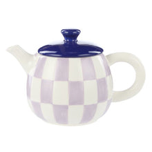 Load image into Gallery viewer, Emporium Check Teapot 700ml Lilac & Navy