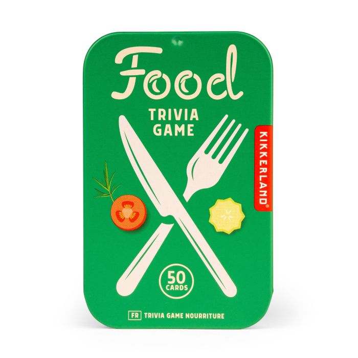 Kikkerland Food Trivia Tin Multi-Coloured 6x2x10cm