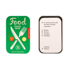 Load image into Gallery viewer, Kikkerland Food Trivia Tin Multi-Coloured 6x2x10cm