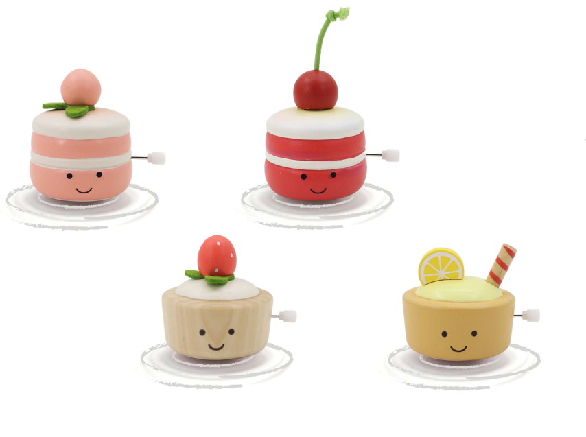 Wooden Wind-up Cupcakes 5.8cm (1pc)