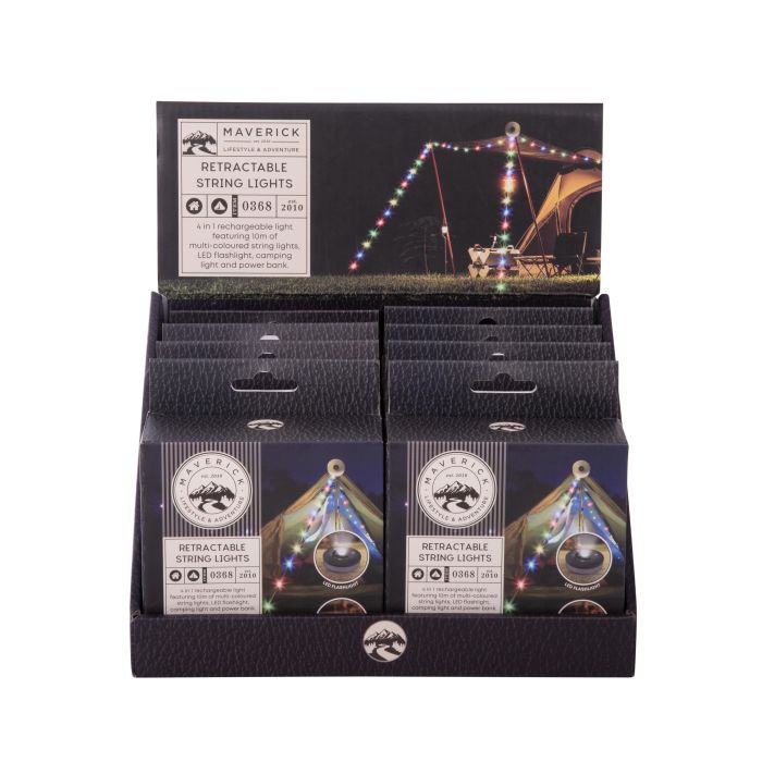 Maverick Retractable String Lights - Rainbow