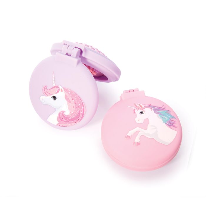 Discovery Zone Unicorn - Compact Hairbrush & Mirror