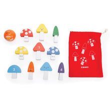 Load image into Gallery viewer, Kikkerland It's a Strike Mini Mushroom Bowling Multi-Coloured 15x5x11cm