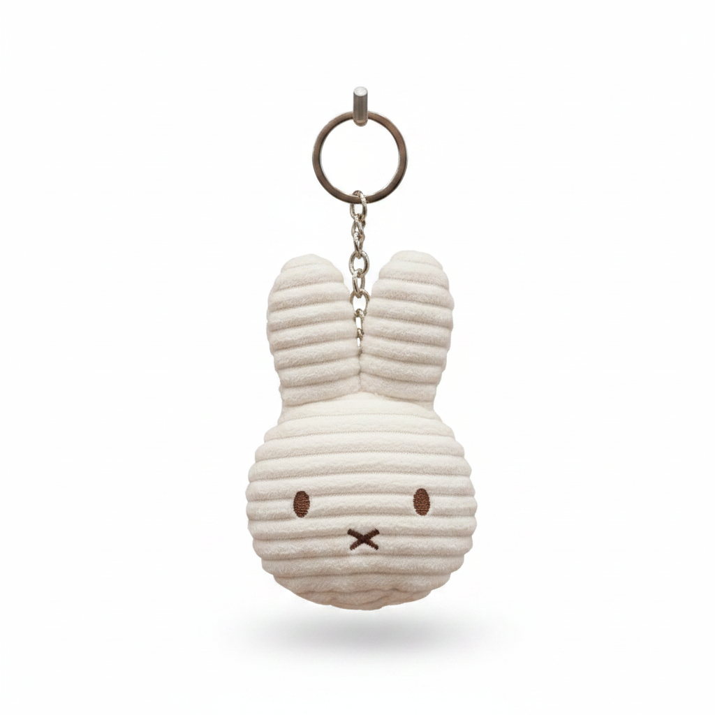Miffy & Friends Miffy Flat Keychain (ECO) Corduroy Offwhite 10cm