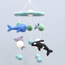 Load image into Gallery viewer, Tara Treasures - Nursery Cot Mobile - Ocean Marine Mammals