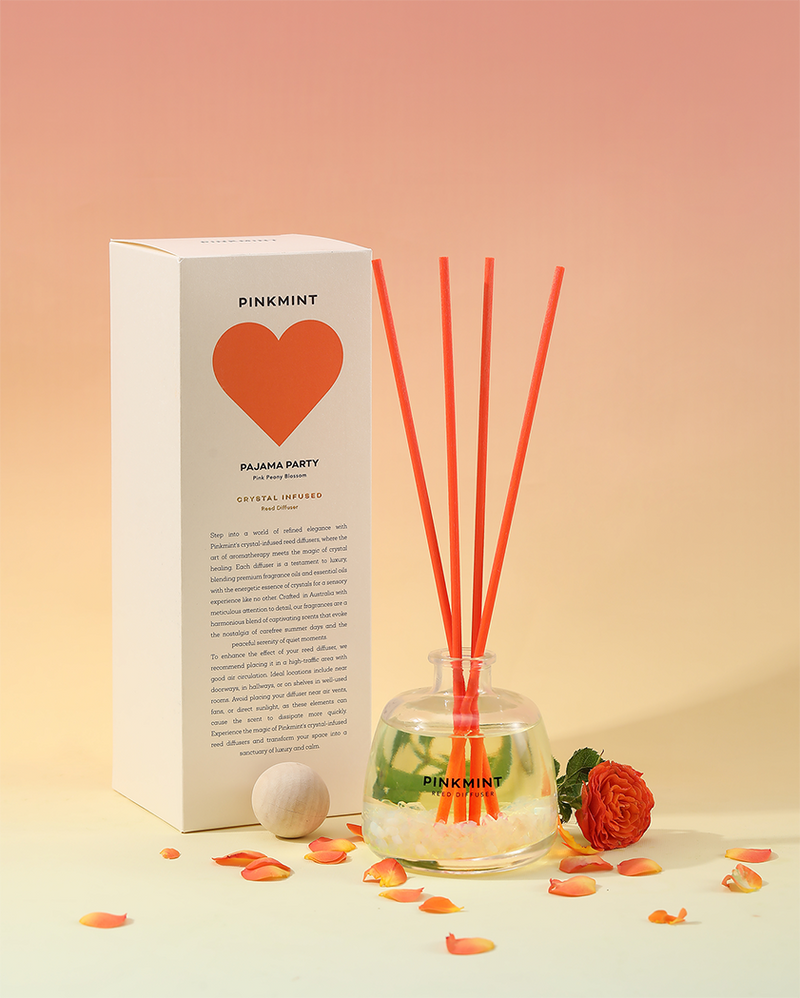 Pinkmint Candle Pajama Party Reed Diffuser Crystal Infused