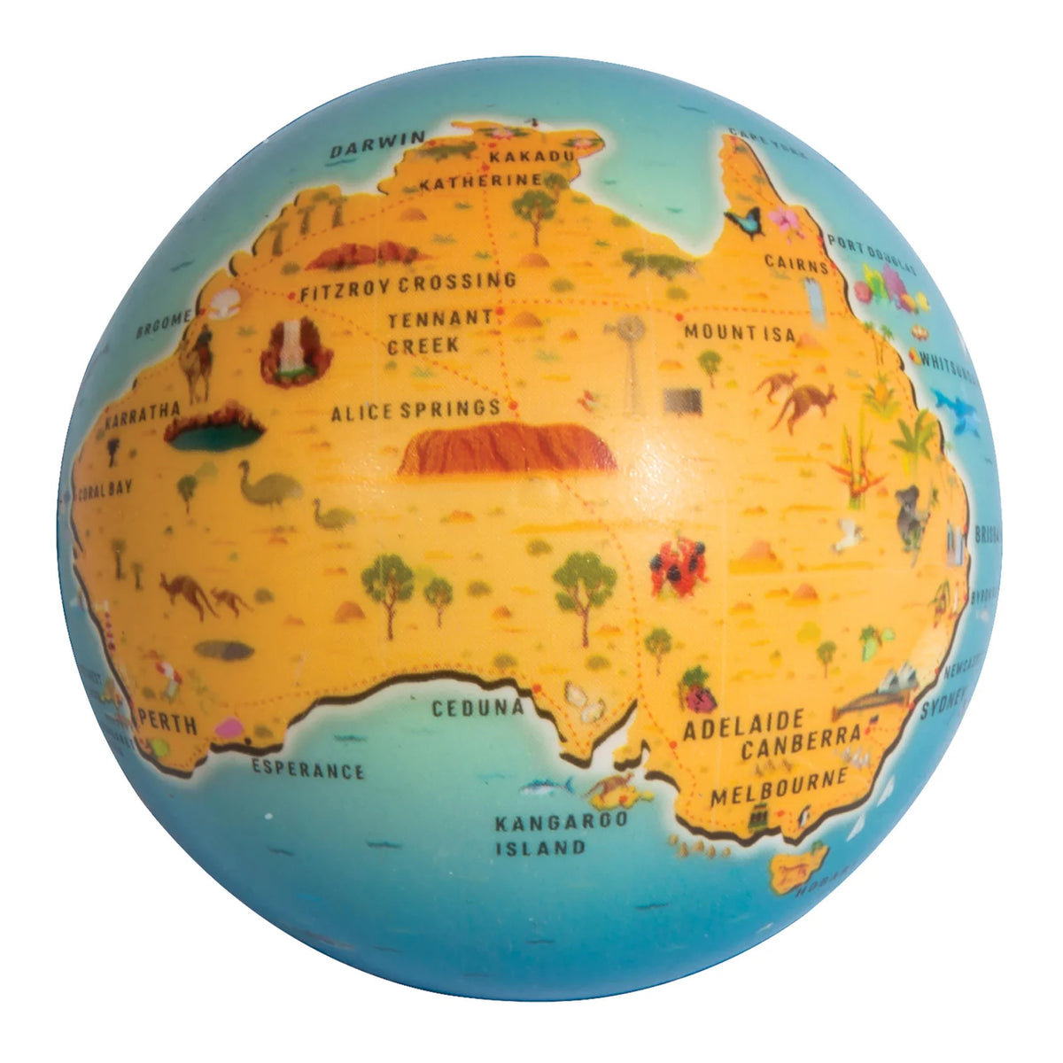 The Australian Collection Australia Map Stress Ball CDU 24pcs Multi-Coloured