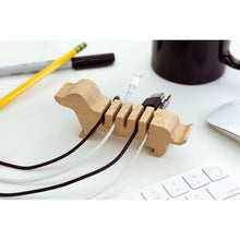 Load image into Gallery viewer, Kikkerland Doggy Cable Organiser Natural 12.5x2.5x6.5cm