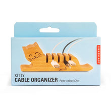 Load image into Gallery viewer, Kikkerland Kitty Cable Organiser Natural 12x2.5x6.5cm