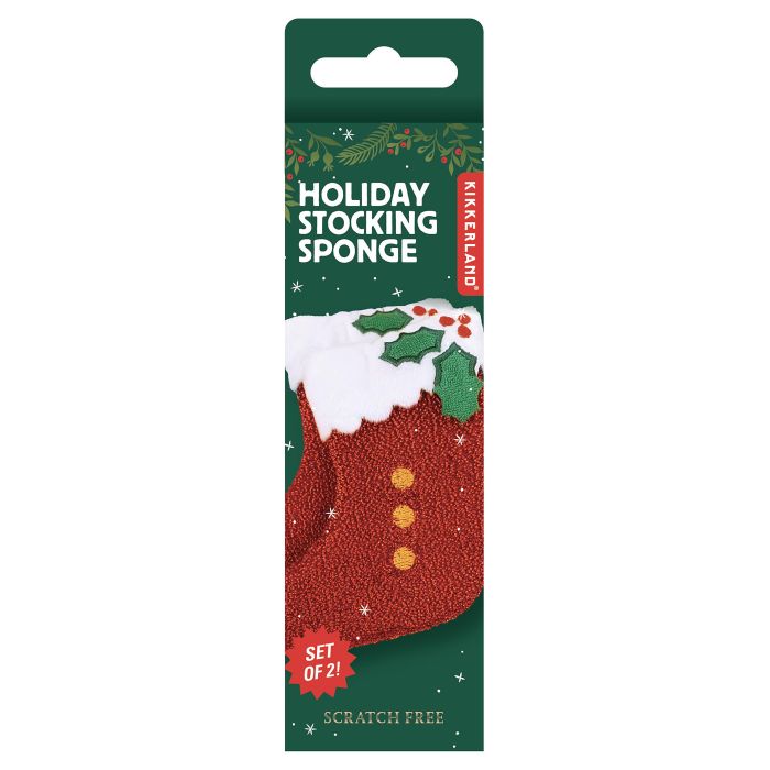 Kikkerland Stocking Scrub Sponge 2pcs Set 10x4x14cm