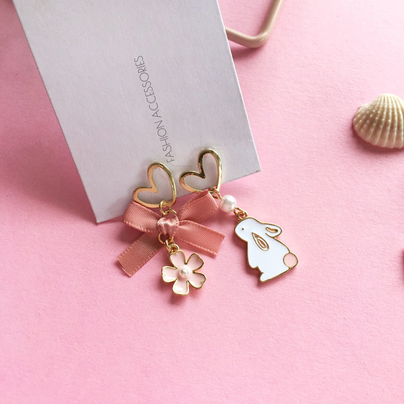 Luninana Earrings - The Ribbon Sakura Rabbit Earrings YBY014
