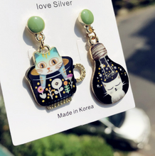 Load image into Gallery viewer, Luninana Earrings - Happy Cat Earrings- Chartreux XJ002