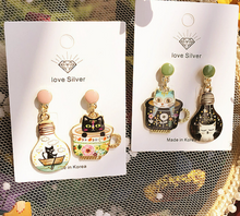 Load image into Gallery viewer, Luninana Earrings - Happy Cat Earrings- Chartreux XJ002