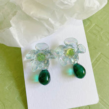 Load image into Gallery viewer, Luninana Earrings -  Crystal Jade Flower Earrings LL005