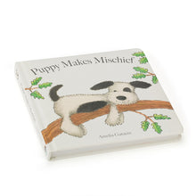 Load image into Gallery viewer, Jellycat Book Puppy Makes Mischief (Bashful Black & Cream Puppy) 19cm