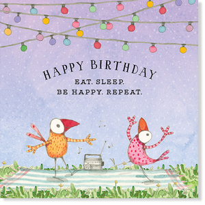 Affirmations - Twigseeds Birthday Card - Eat Sleep Be Happy - K189