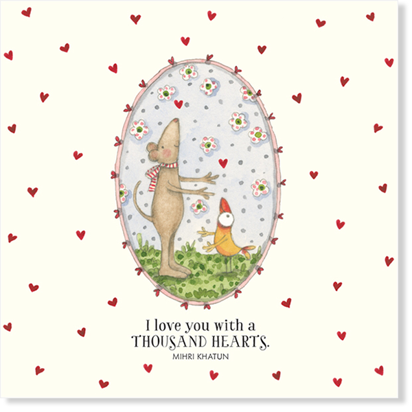 Affirmations - Twigseeds Love Card - I love you with a thousand hearts - K37