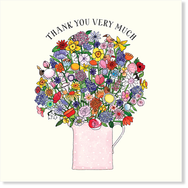 Affirmations - Twigseeds Thank You Card - Bunch of flowers - K058