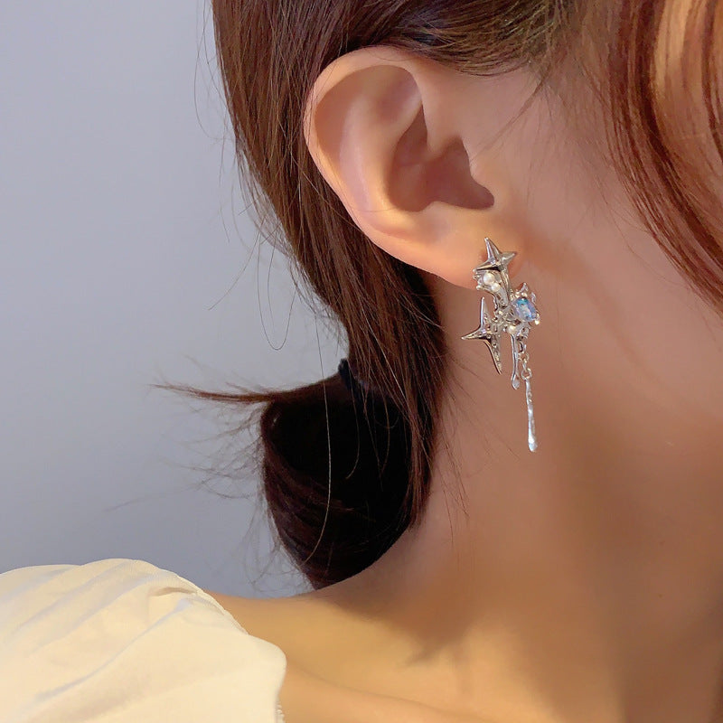 Luninana Earrings - Metal Stars with Gem Earrings YBY083