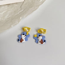 Load image into Gallery viewer, Luninana Clip-on Earrings - A Night With Calico Cat Earrings YBY089