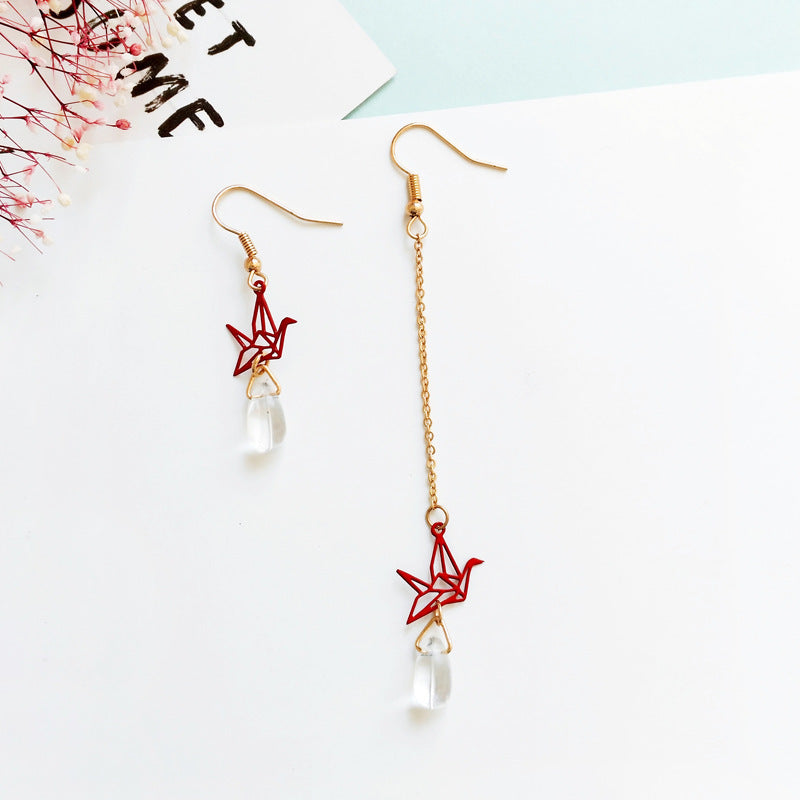 Luninana Earrings - Raindrop Origami Crane Earrings YBY002