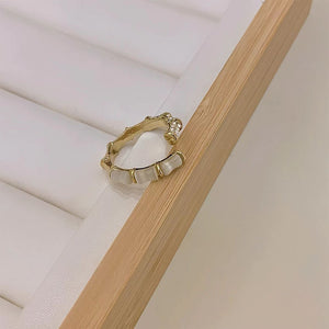 Luninana Ring - Bamboo With Pearl Joints Ring XX019