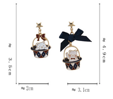 Load image into Gallery viewer, Luninana Earrings -  Performing Bear Ribbon Earrings YBY026