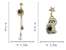 Load image into Gallery viewer, Luninana Earrings -  Lazy Coffee Cat Earrings YBY018