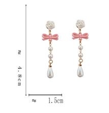 Load image into Gallery viewer, Luninana Earrings - Classic White Flower with Pearl Earrings YBY092