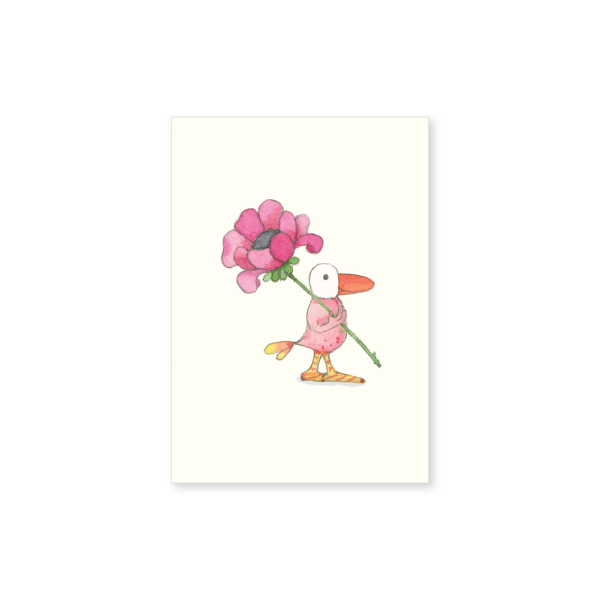 Affirmations - Twigseeds Mini Card - Bird with Flower - T341