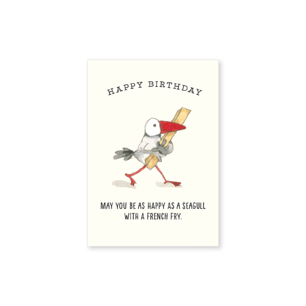 Affirmations - Twigseeds Mini Birthday Card - Seagull with French Fry - T346