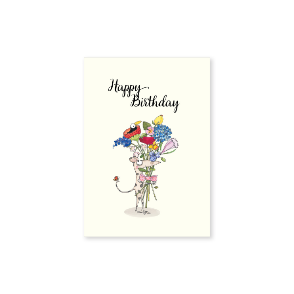 Affirmations - Twigseeds Mini Birthday Card - Bunch of flowers - T353