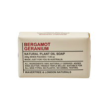 Load image into Gallery viewer, Wavertree & London Soap Bergamot and Geranium 200g
