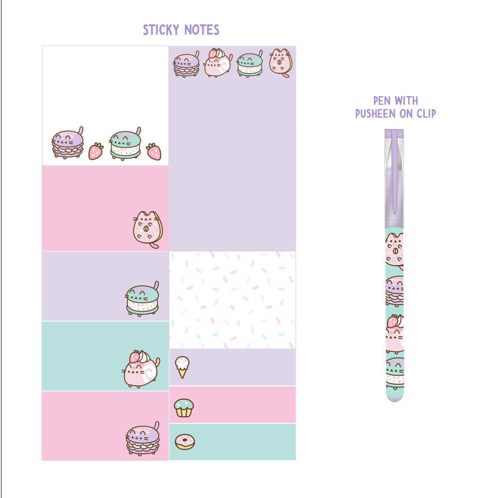 Pusheen Dessert Notebook Sticky Notes & Pen Set