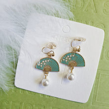 Load image into Gallery viewer, Luninana Clip-on Earrings -  Oriental Blossom Fan Earrings LL023