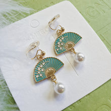 Load image into Gallery viewer, Luninana Clip-on Earrings -  Oriental Blossom Fan Earrings LL023