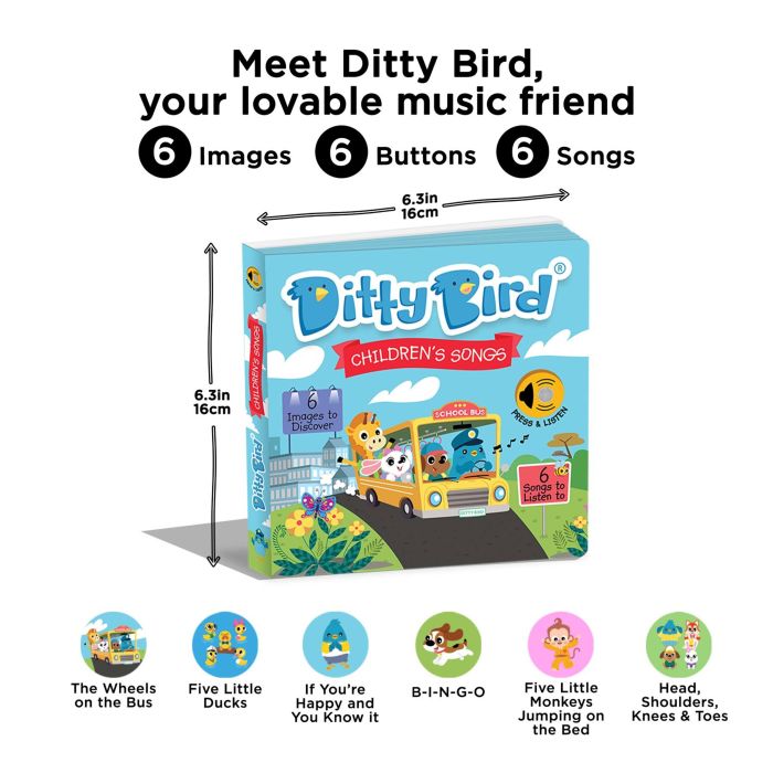 Ditty Bird Children's Songs Multi-Coloured 16x2x16cm