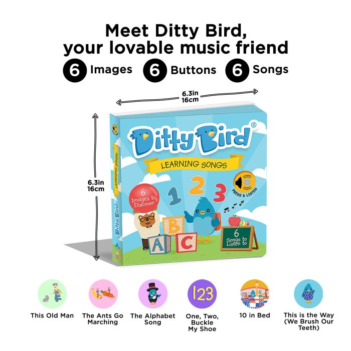 Ditty Bird Learning Songs Multi-Coloured 16x2x16cm