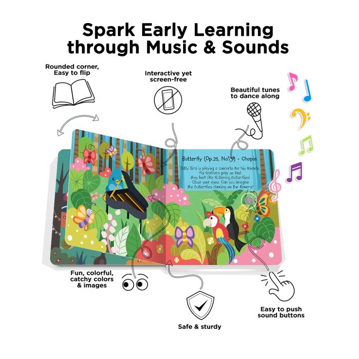 Ditty Bird Classical Music Multi-Coloured 16x2x16cm