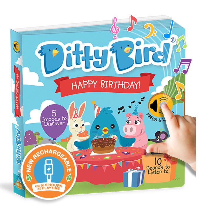 Ditty Bird Happy Birthday Multi-Coloured Book 16x2x16cm